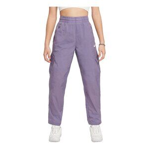 BNWT BIG GIRLS HIGH WAISTED LOOSE FIT WOVEN CARGO TROUSERS #FD2951-509 LARGE (L)